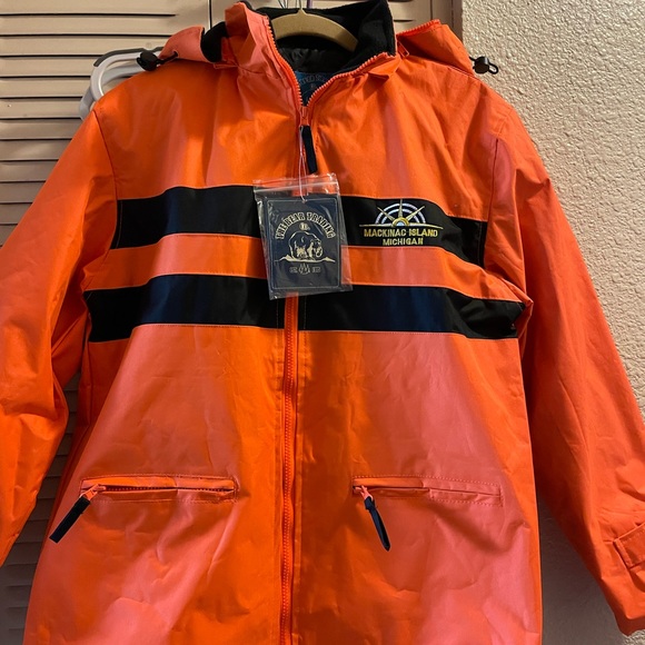the bear trading company Other - NEW Men’s hooded jacket. Orange/black. Size med